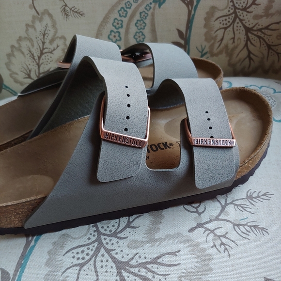 Birkenstock Shoes - Birkenstock Arizona 39 Stone Grey Brown Sandals